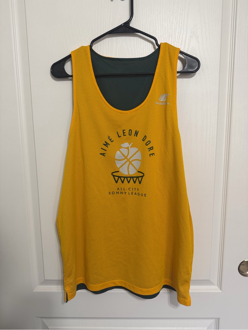 Aimé Leon Dore X New Balance Yellow/green Basketball Mesh Reversible Jersey